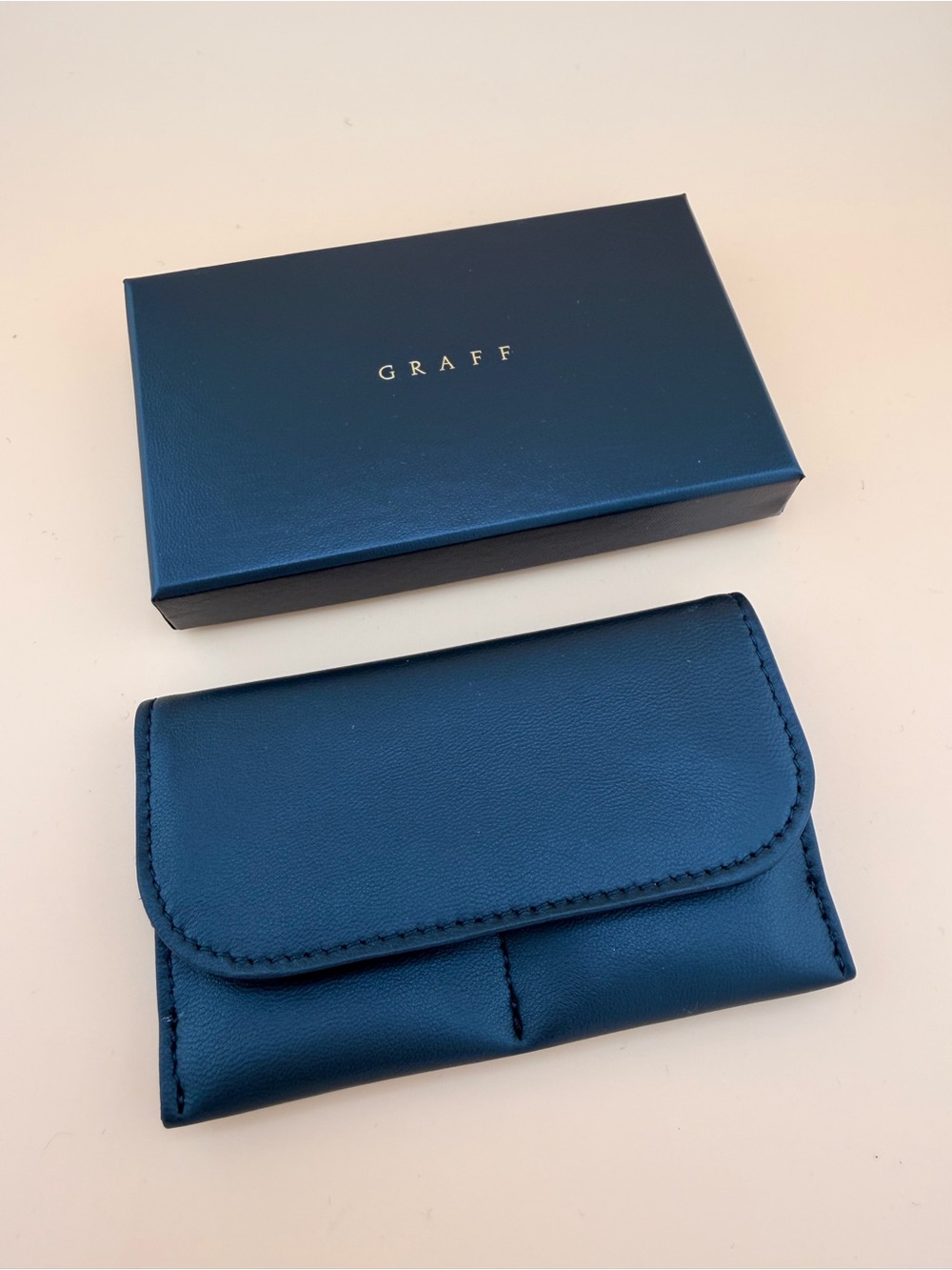GRAFF Black Leather Jewelry Pouch with Branded Box